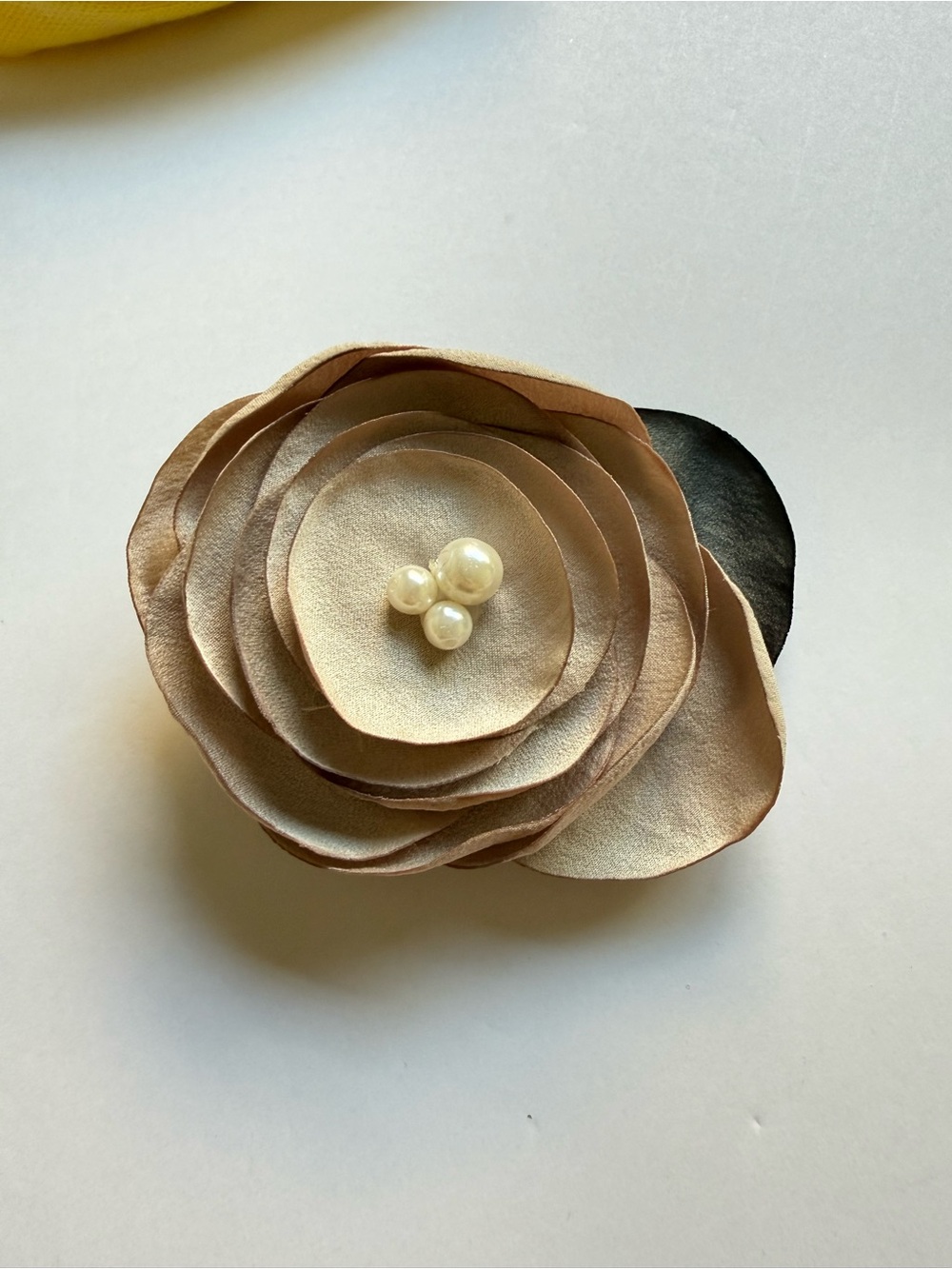 Elegant Layered Fabric Camellia Flower Pin / Hair Accessory